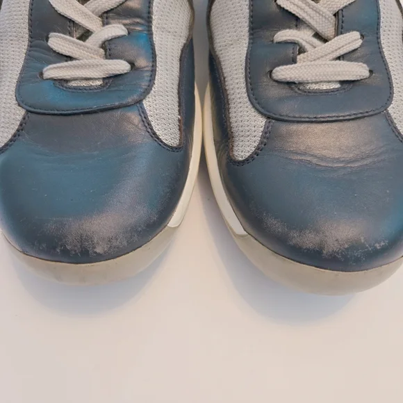 PRADA Men's Americas Cup Navy And Gray Boat Classic Sneaker - Picture 2 of 8